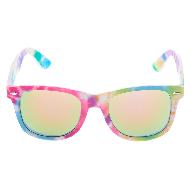 Pastel Rainbow Tie-Dye Retro Sunglasses,