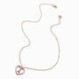 Pink Heart Initial Pendant Necklace - A,