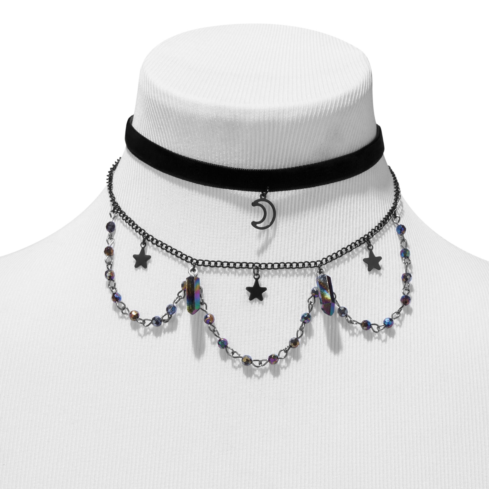 Mystical Moon Stars Choker Necklaces 2 Pack