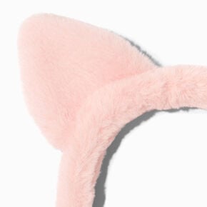 Furry Pink Cat Ears Headband,