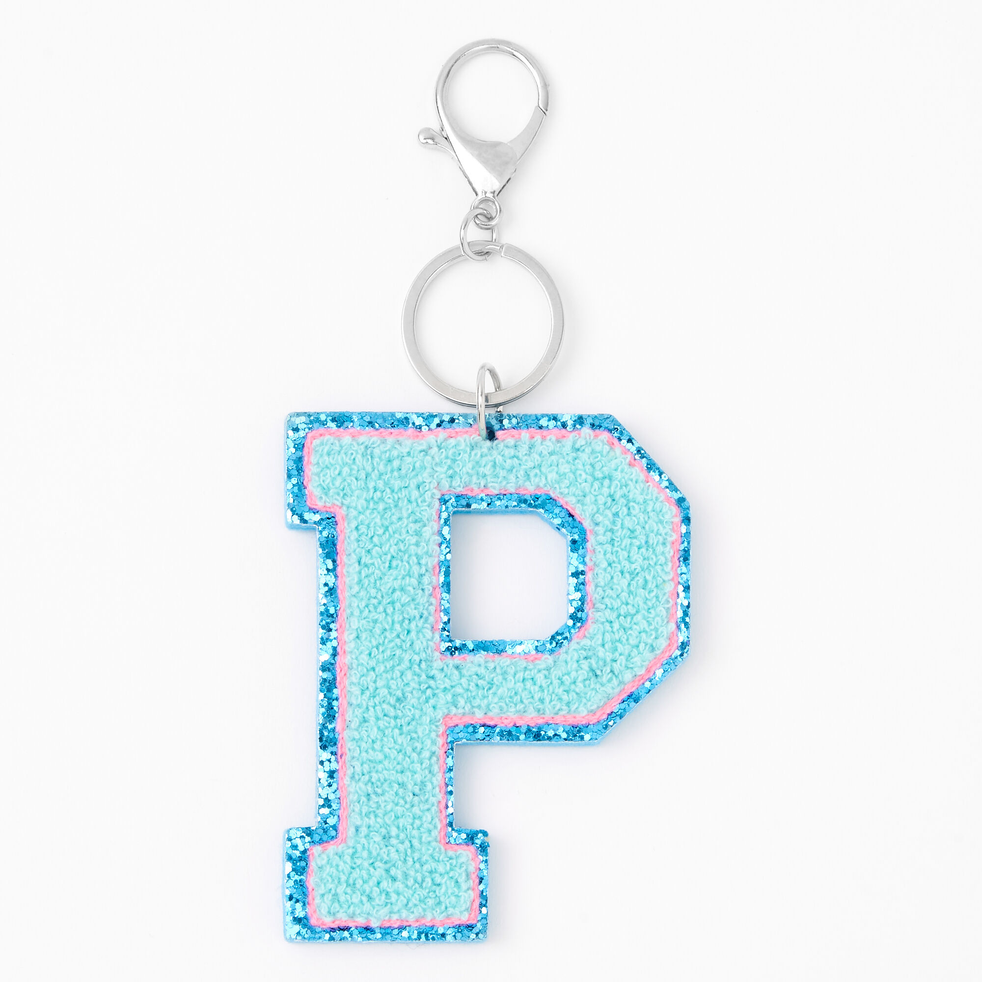 Blue Varsity Initial Keychain P Claire S Us