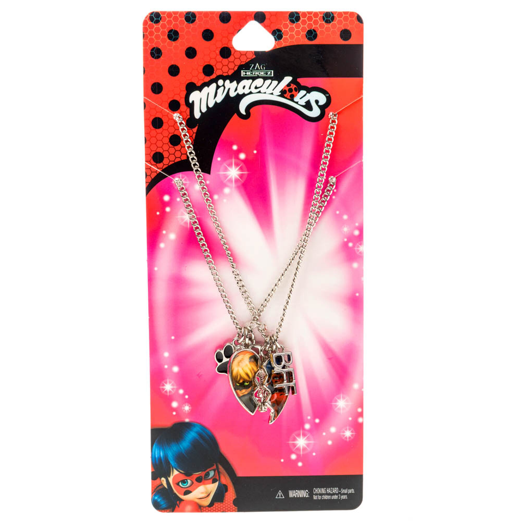 Miraculous Best Friends Heart Pendant Necklace Set Silver Claire S