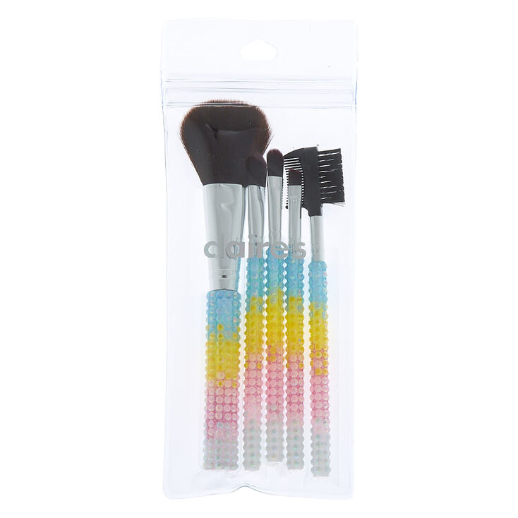 Pastel Bling Makeup Brush Set - 5 Pack,