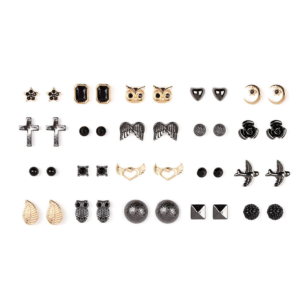 black stud earring set