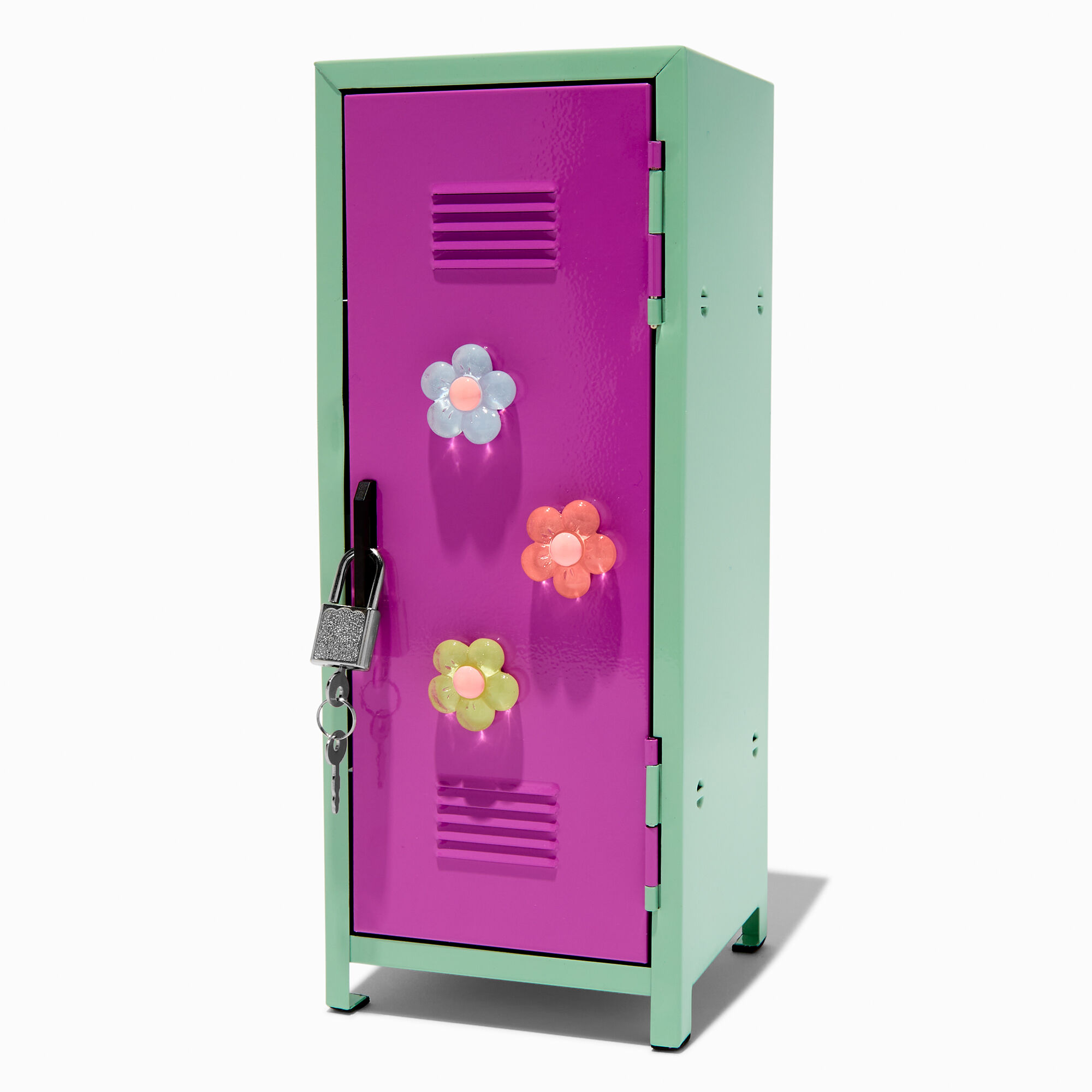 View Claires Retro Flower Mini Locker Pink information