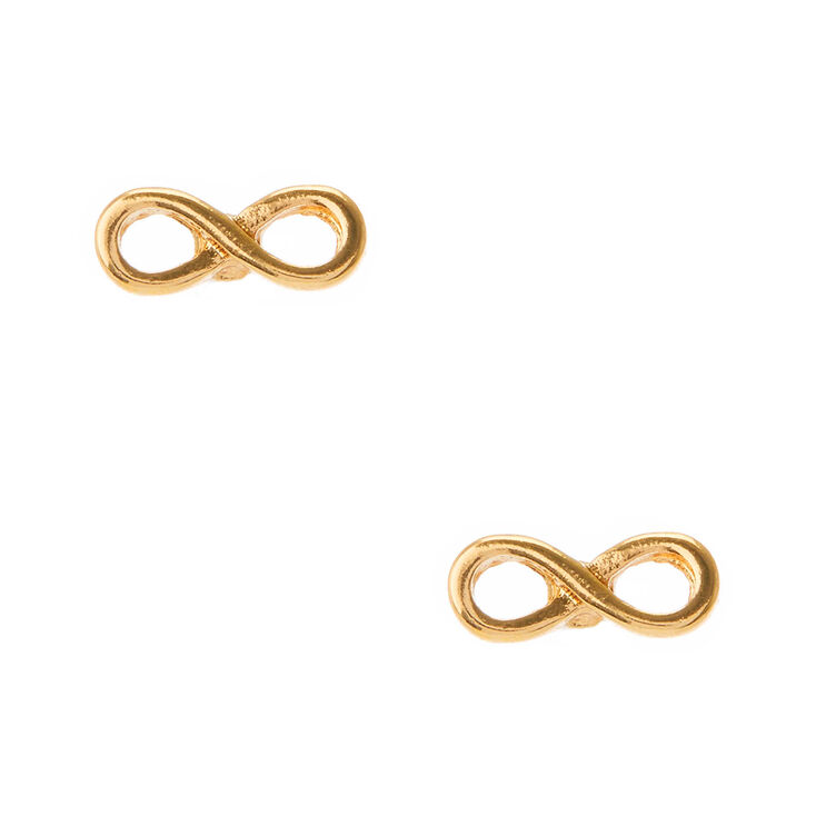 Gold Infinity Loop Stud Earrings,