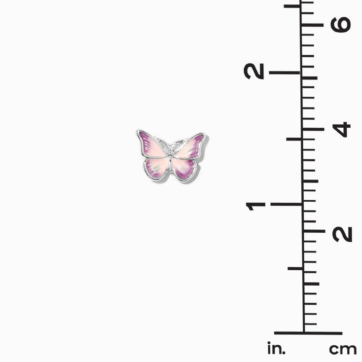 Pink &amp; Purple Ombr&eacute; Butterfly Stud Earrings,