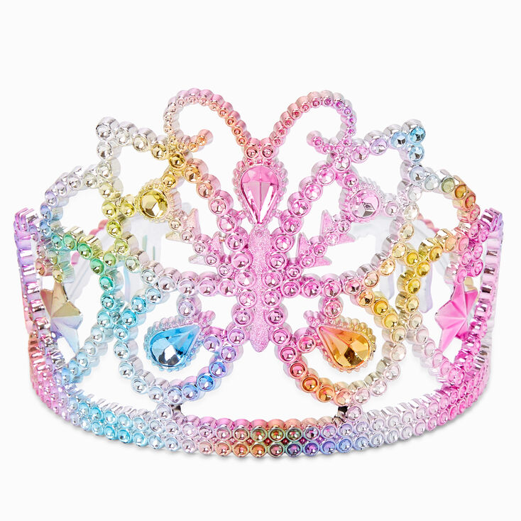 Claire&#39;s Club Pastel Butterfly Jeweled Tiara,