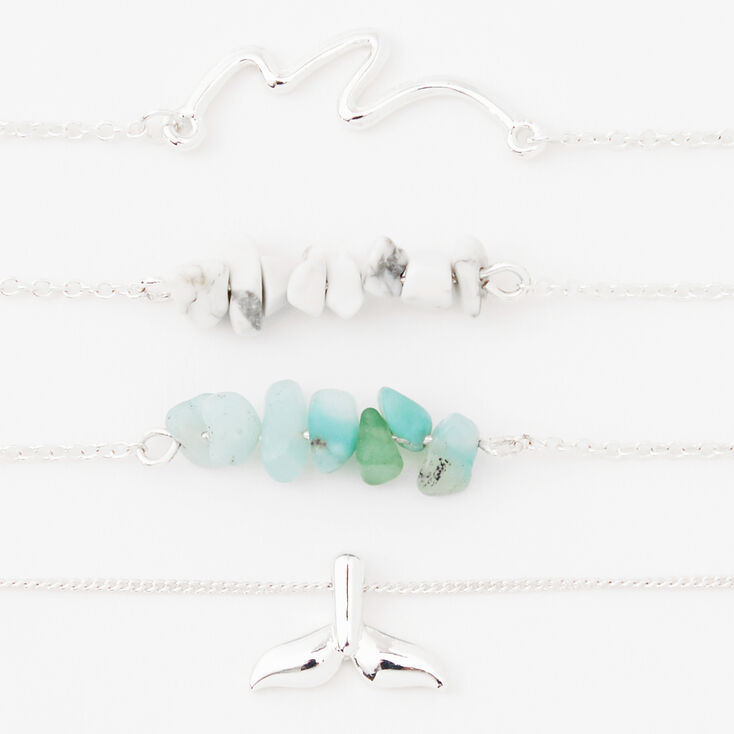 Silver Ocean Splendor Chain Bracelets - 4 Pack,