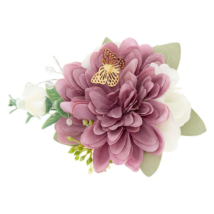 Butterfly Bridal Flower Clip - Lilac,