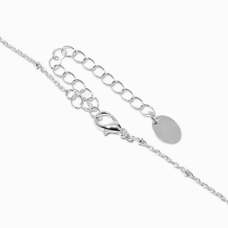 Aqua Rectangular Silver-tone Pendant Necklace