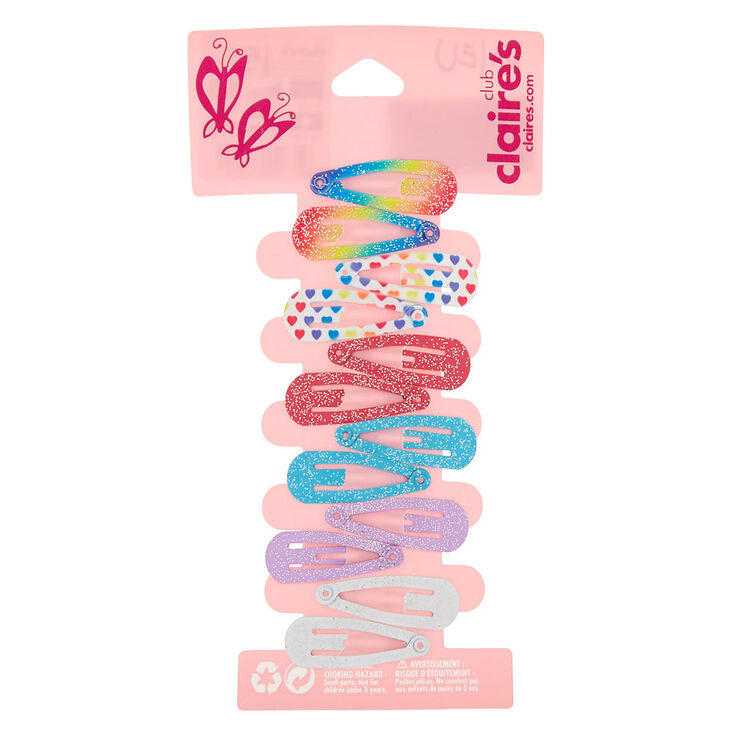 Claire&#39;s Club Rainbow Snap Hair Clips - 12 Pack,