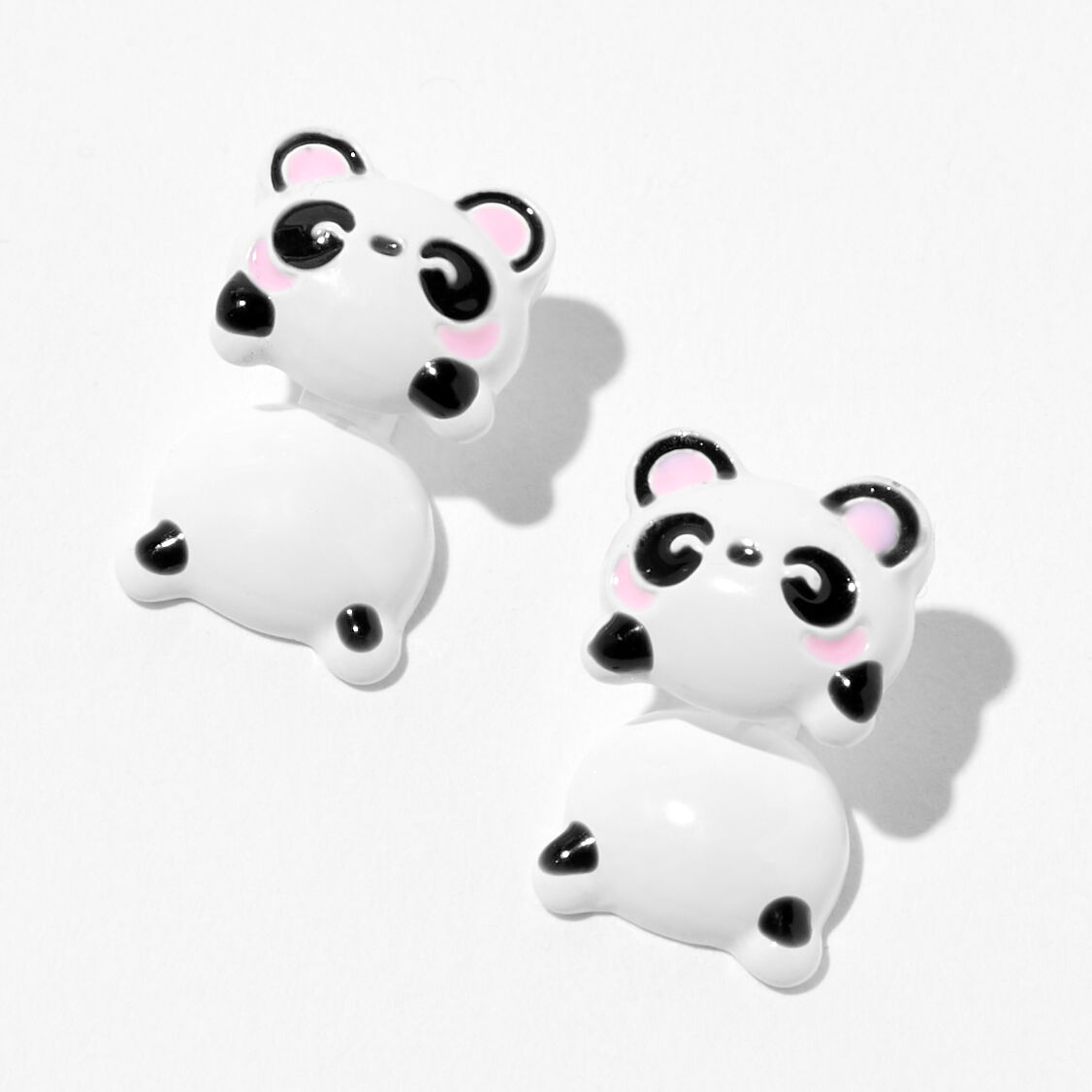 White Panda Front Back Earrings Claire s US