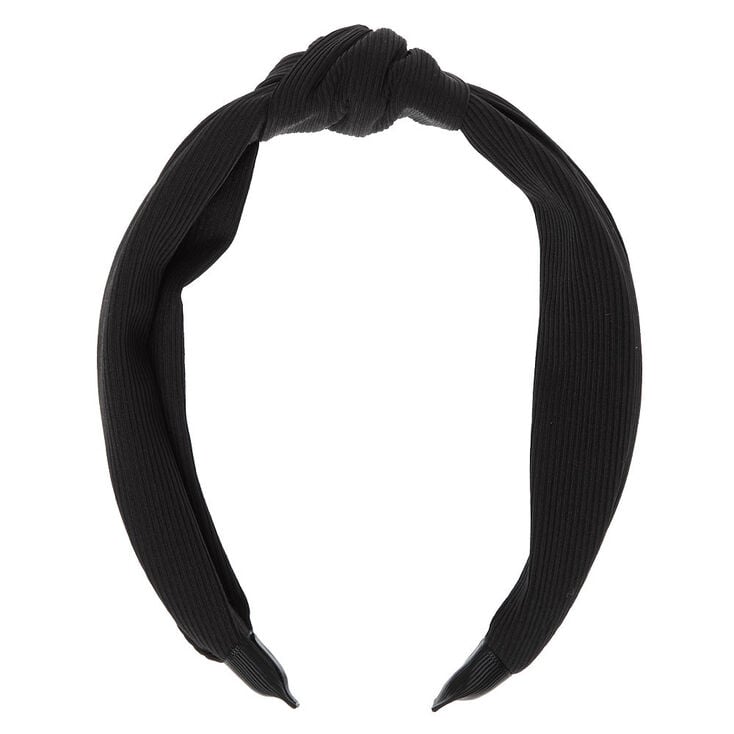 Ribbed Knotted Headband - Black,