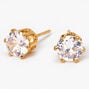 18ct Gold Plated Cubic Zirconia Cupcake Stud Earrings - 6MM,