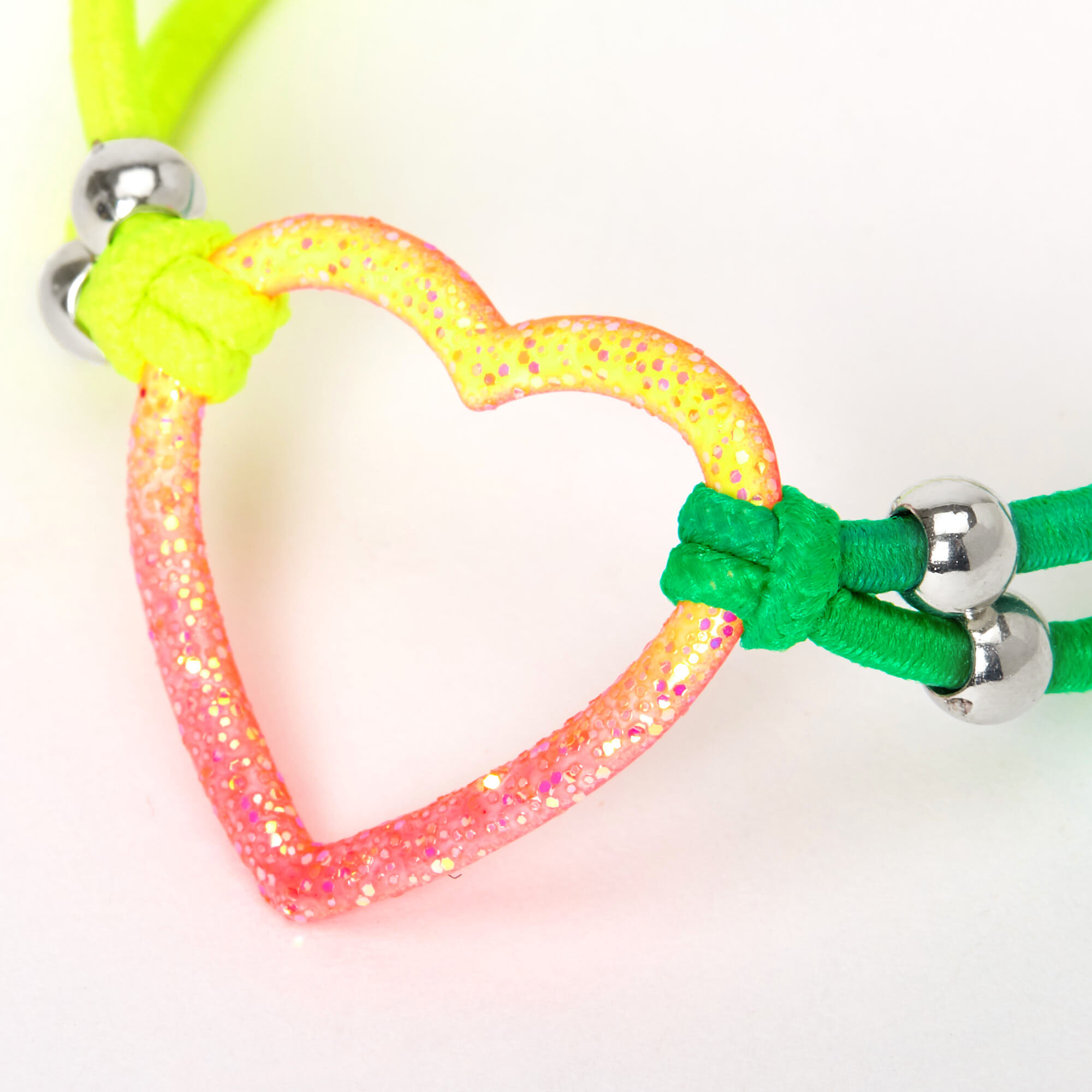 Bracelet élastique effet dégradé cœur à paillettes,