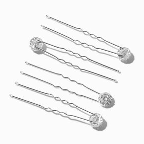 Silver-tone Halo Hair Pins - 6 Pack,
