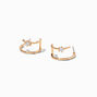 Gold Cubic Zirconia 20MM Double Hoop Earrings,