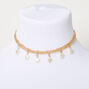 Claire&#39;s Club Gold Dangle Heart Pearl Necklace,
