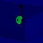 Gold 14G Glow in the Dark Blue Moon Belly Ring,