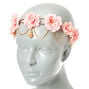Gold Chain Flower Crown Headwrap - Blush Pink,