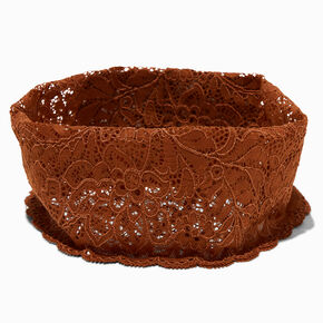 Dark Brown Lace Headwrap,
