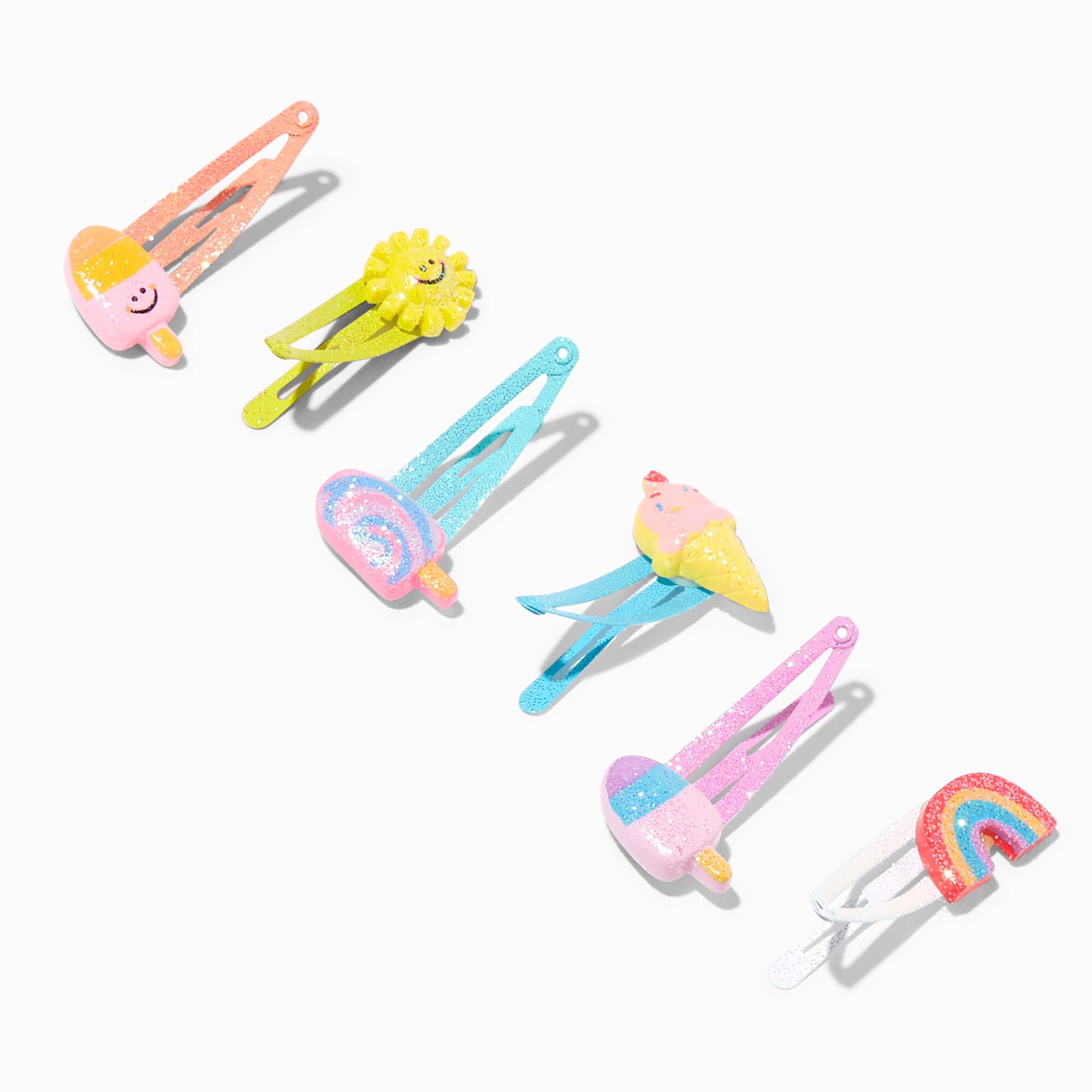 Claire's Club Summer Dessert Snap Hair Clips - 6 Pack,