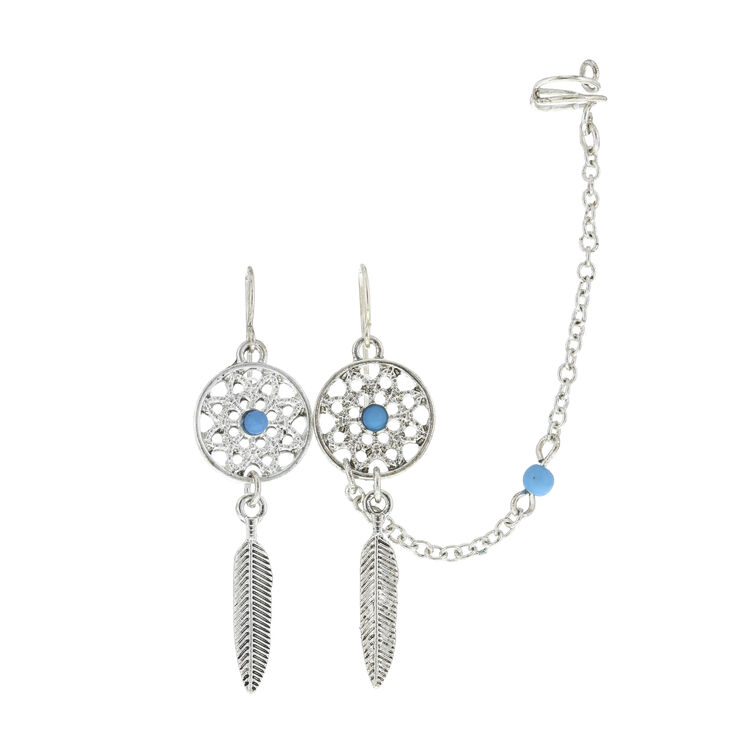 Dreamcatcher Earrings And Chain Ear Cuff Claire S Dreamcatcher Earrings And Chain Ear Cuff