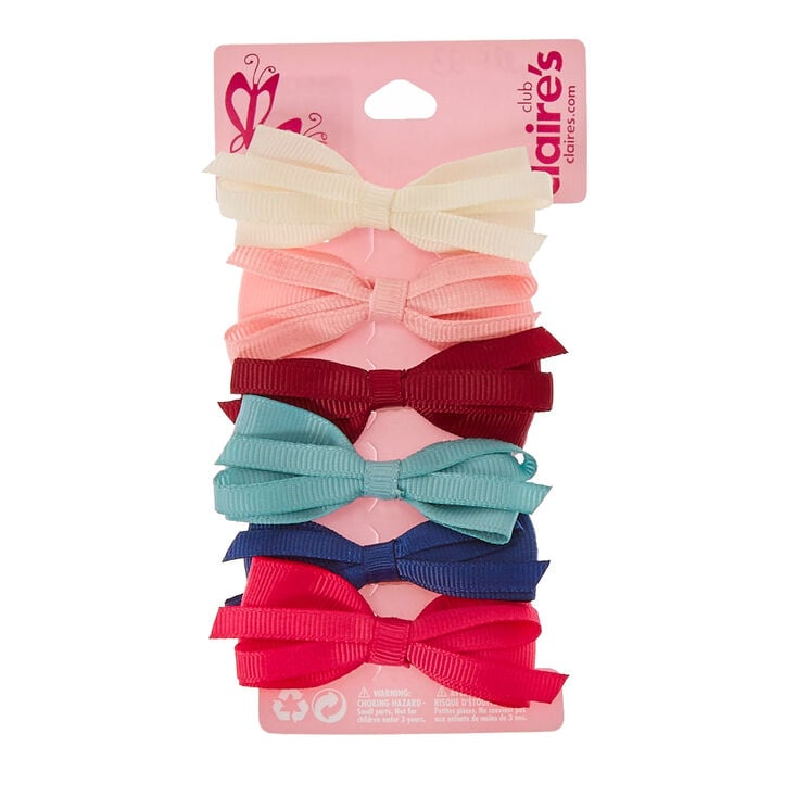 Lot de 6 barrettes avec n&oelig;ud style preppy,