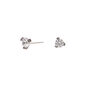 Silver Titanium Cubic Zirconia 3MM Round Stud Earrings,