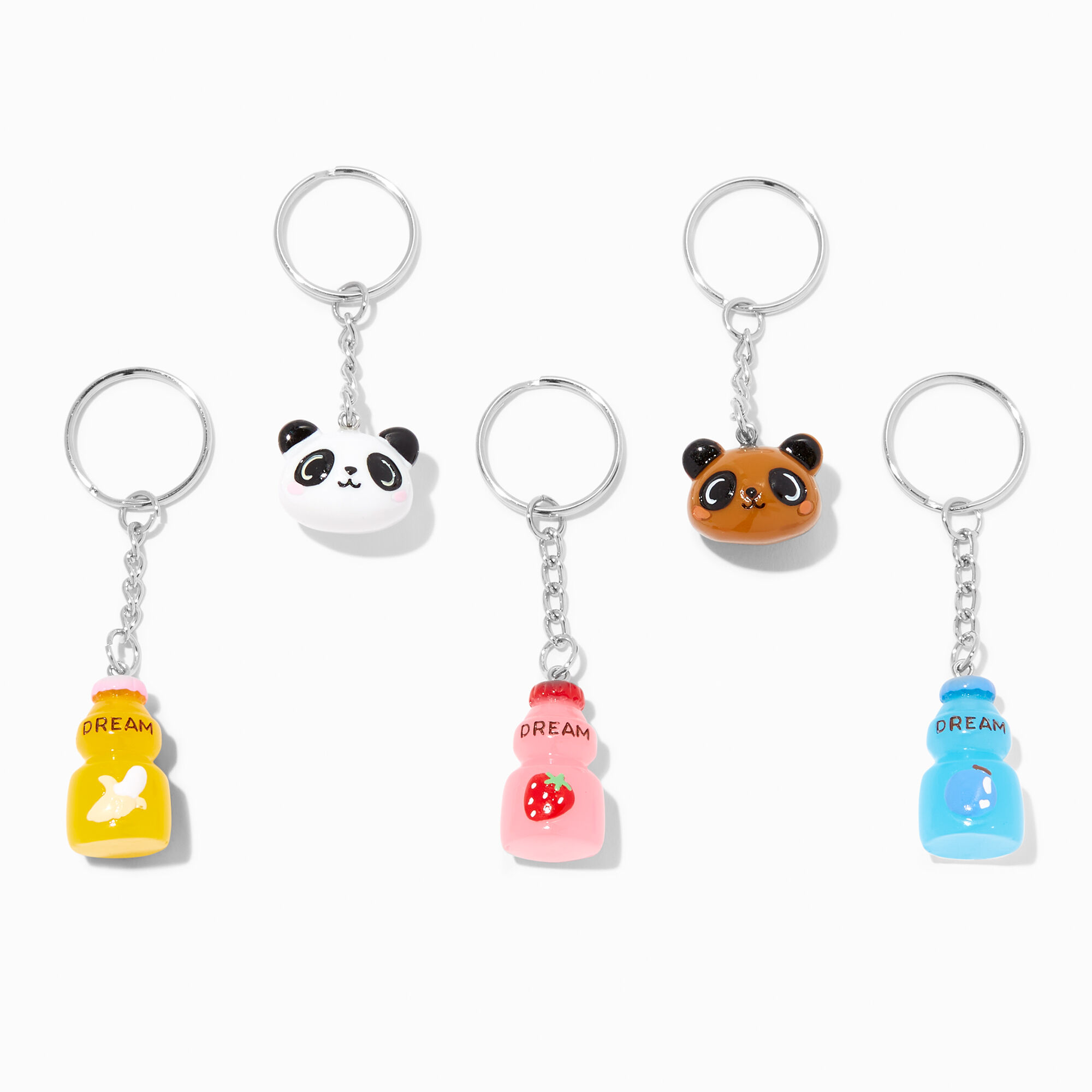 View Claires Critter Yogurt Best Friends Keychains 5 Pack Silver information