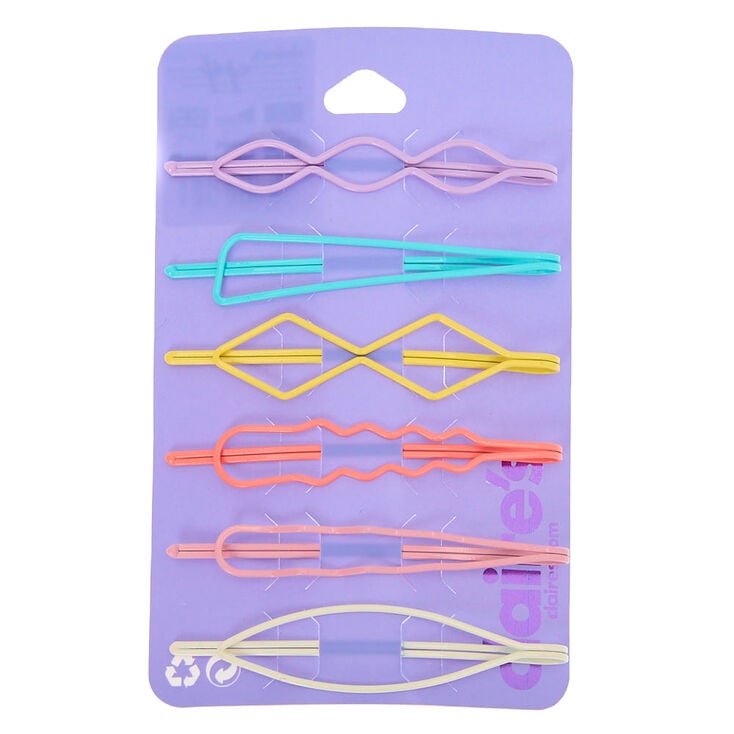 Pastel Geometric Hair Pins - 6 Pack,