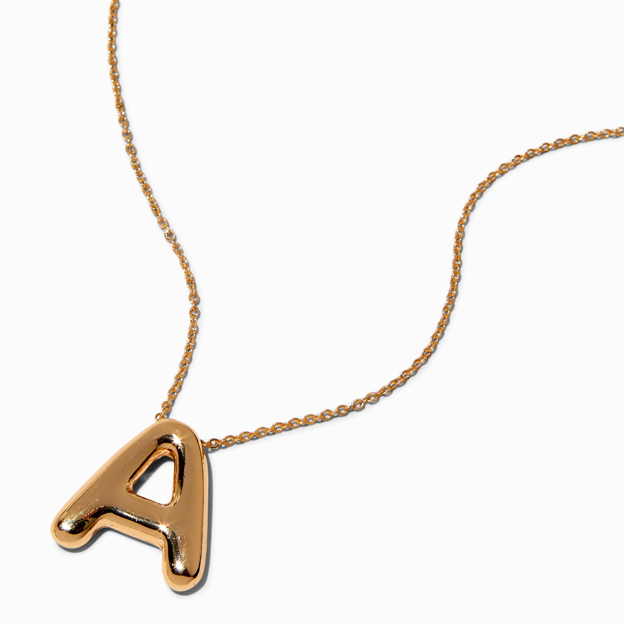 Claire s Gold tone Bubble Initial Pendant Necklace The Shops at Willow Bend