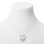 Best Friends Rainbow Striped Heart Pendant Necklaces - 2 Pack,