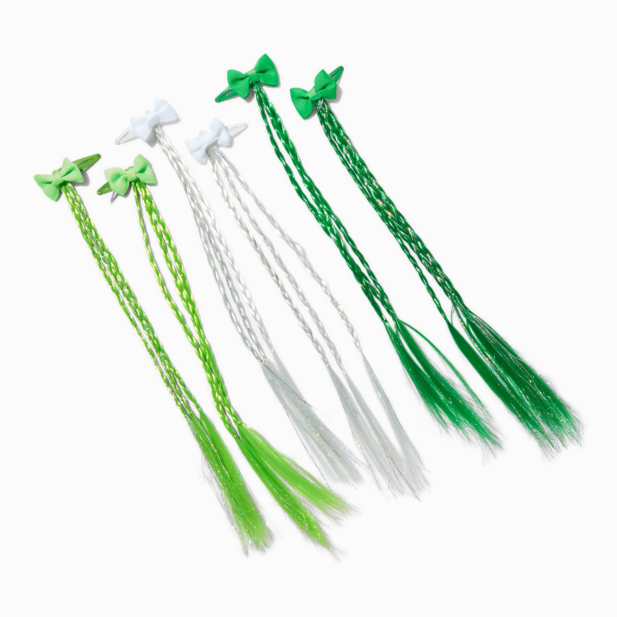 Barrettes clic clac tressées nœud Saint-Patrick - Lot de 6,