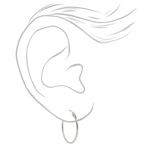 C LUXE by Claire&#39;s Sterling Silver 16mm Classic Hoop Earrings,