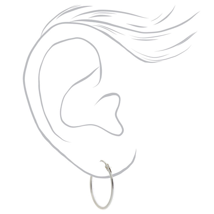 C LUXE by Claire&#39;s Sterling Silver 16mm Classic Hoop Earrings,