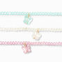 Pastel Butterfly Beaded Stretch Bracelets - 3 Pack,