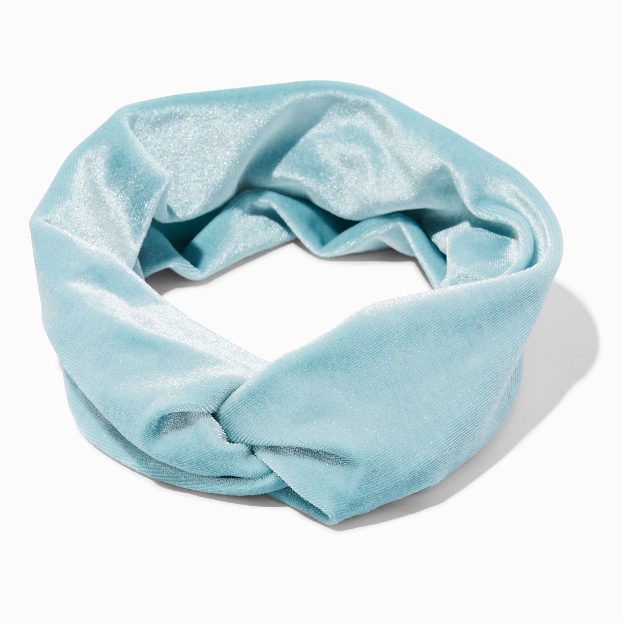 View Claires Velvet Twisted Headwrap Baby Blue information