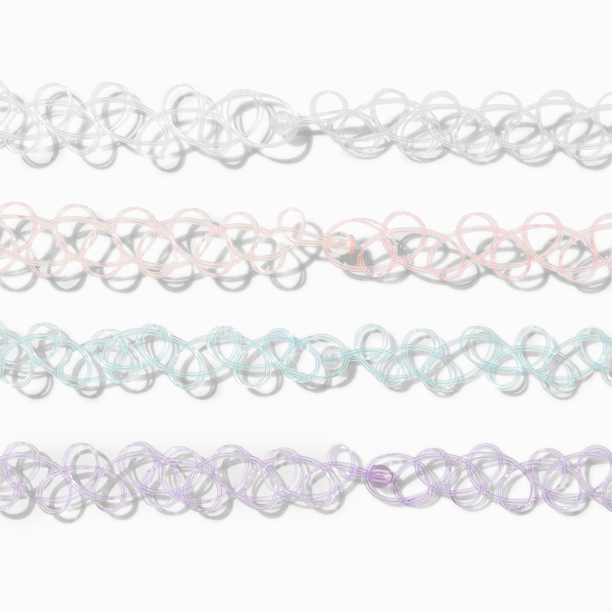 Best Friends Snowflake Tattoo Choker Necklaces - 4 Pack,