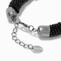Bracelet tubulaire en crochet avec perles de rocaille noires,
