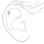 Silver-tone Titanium 16G Crystal Cross Cartilage Stud Earring,