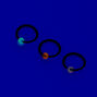 Black Glow in the Dark Ball 18G Cartilage Hoop Earring - 3 Pack,