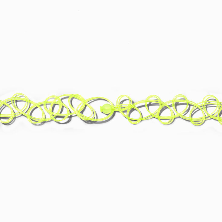Cottagecore Mushroom Neon Yellow Tattoo Choker Necklace,