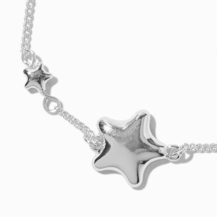 Silver-tone Puffy Star Bracelet,