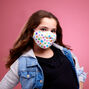 Rainbow Polka Dot Cloth Face Mask - Child Medium/Large,