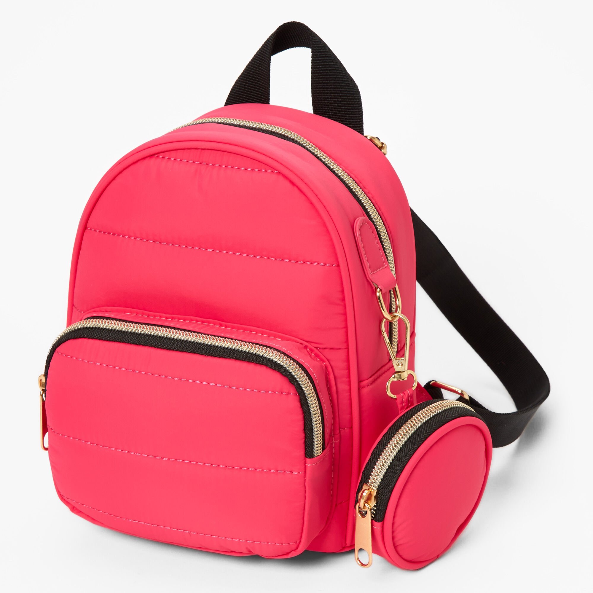 Neon pink mini backpack sales