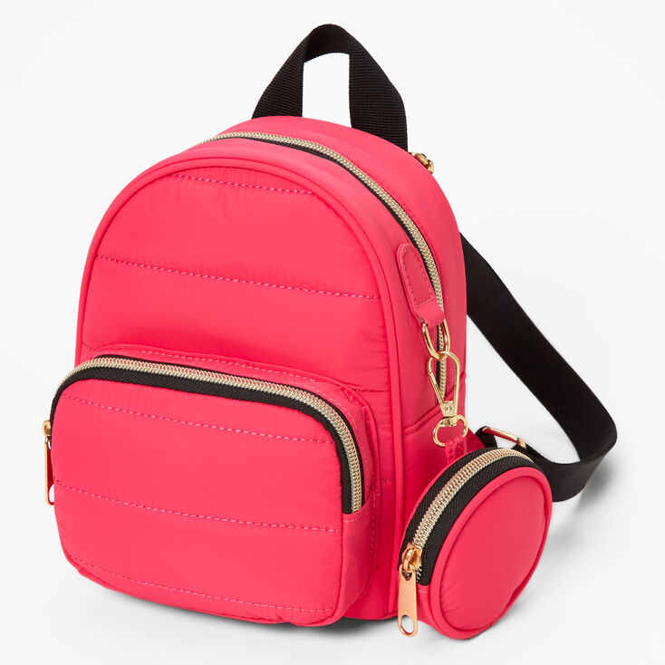 Neon Pink Small Backpack and Coin Pouch,
