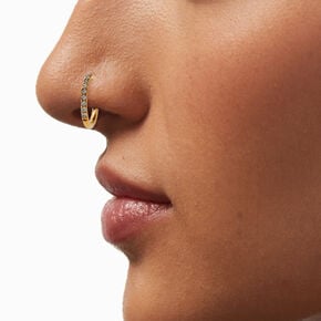 Gold-tone 16G Embellished Titanium Nose Hoop,
