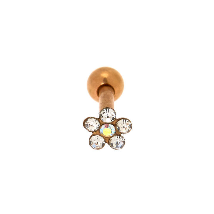 Rose Gold 16G Flower Tragus Stud Earring,